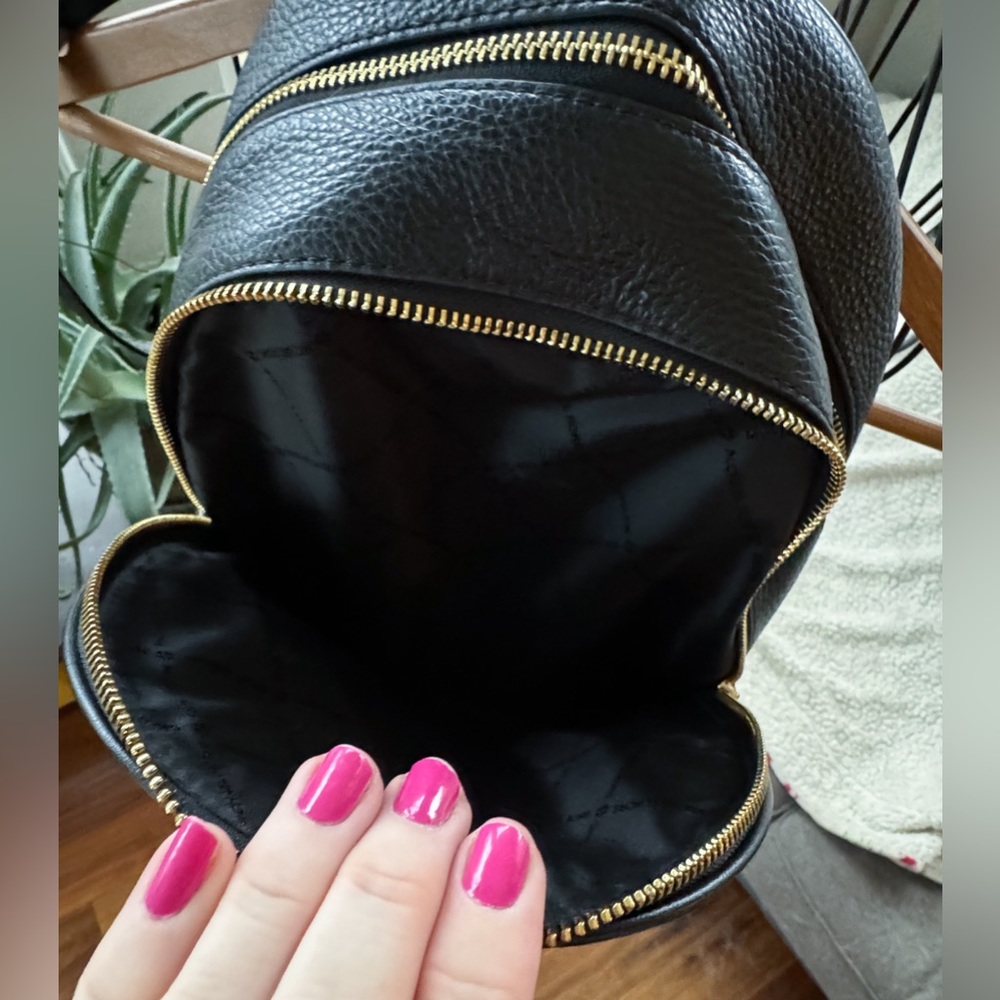 NWT! Michael Kors Adina Medium Black Pebbled Leather Backpack - Picture 8 of 14